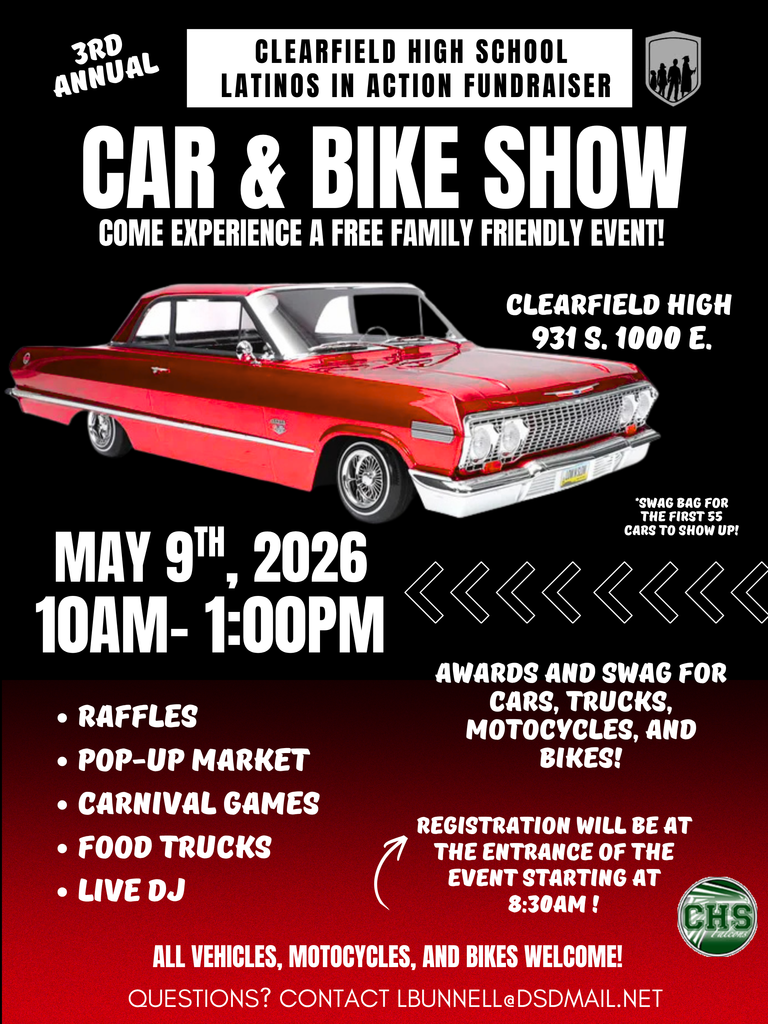 Car and Bike Show, May 9th 10:00 am - 1:00 pm at Clearfield High