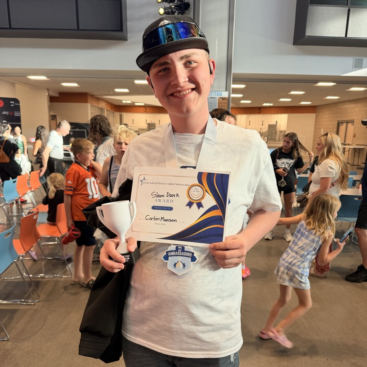 Corbin with his certificate