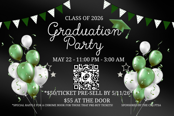 Graduation party may 22 11:00 pm - 3:00 am Tickets $50 presell at the link before May 11, buy at the door for $55