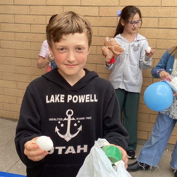 Egg drop from the roof.
