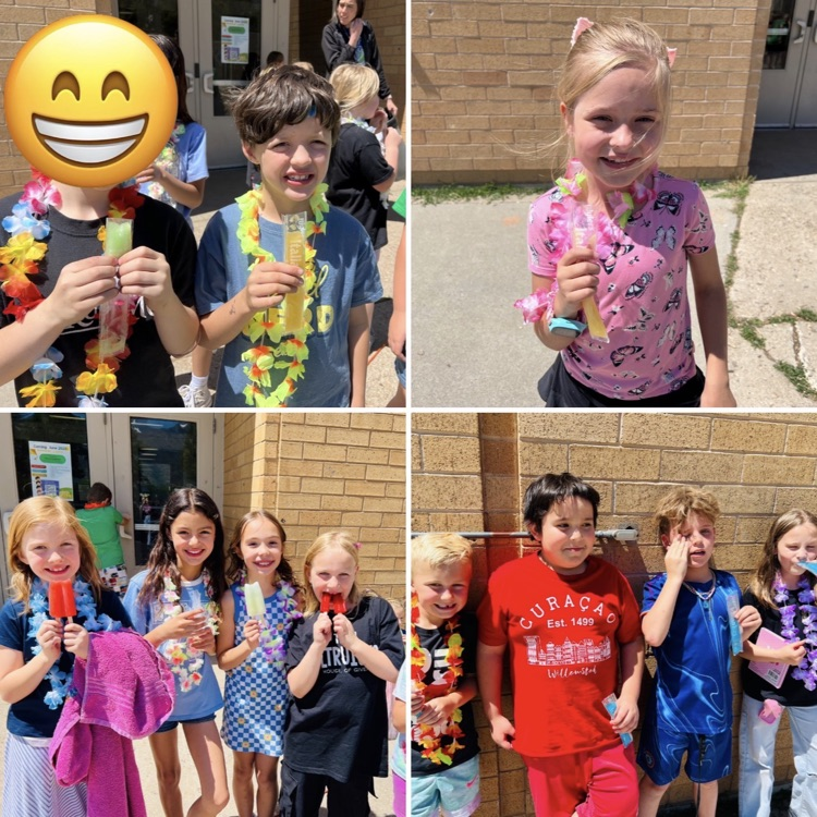 2nd graders eating popsicles as part of their end of year ABC countdown 