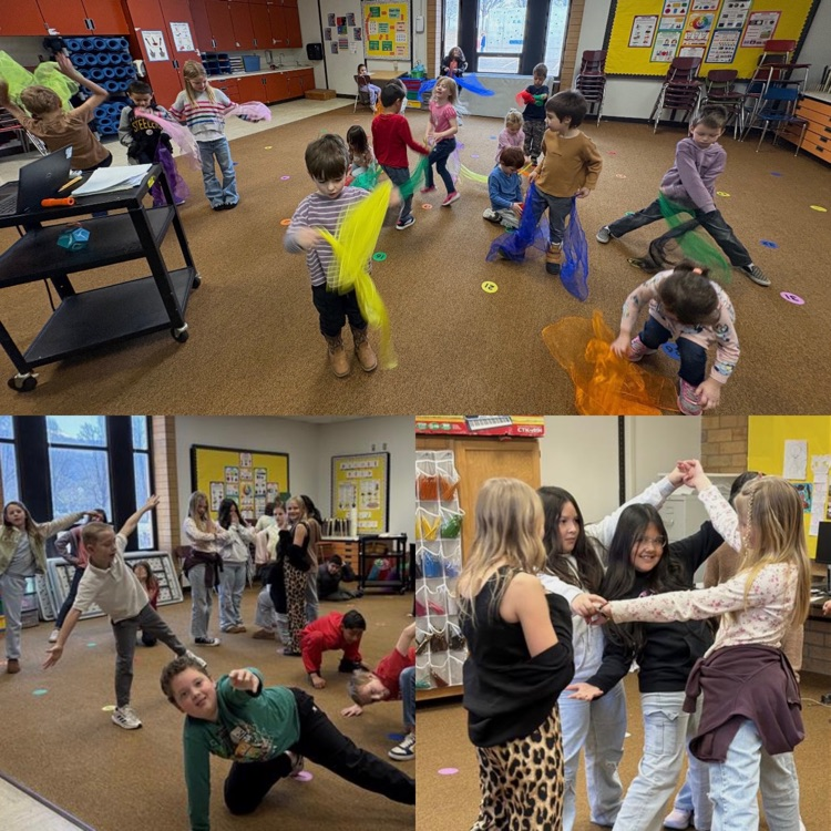 students practicing for their Humanities performance 