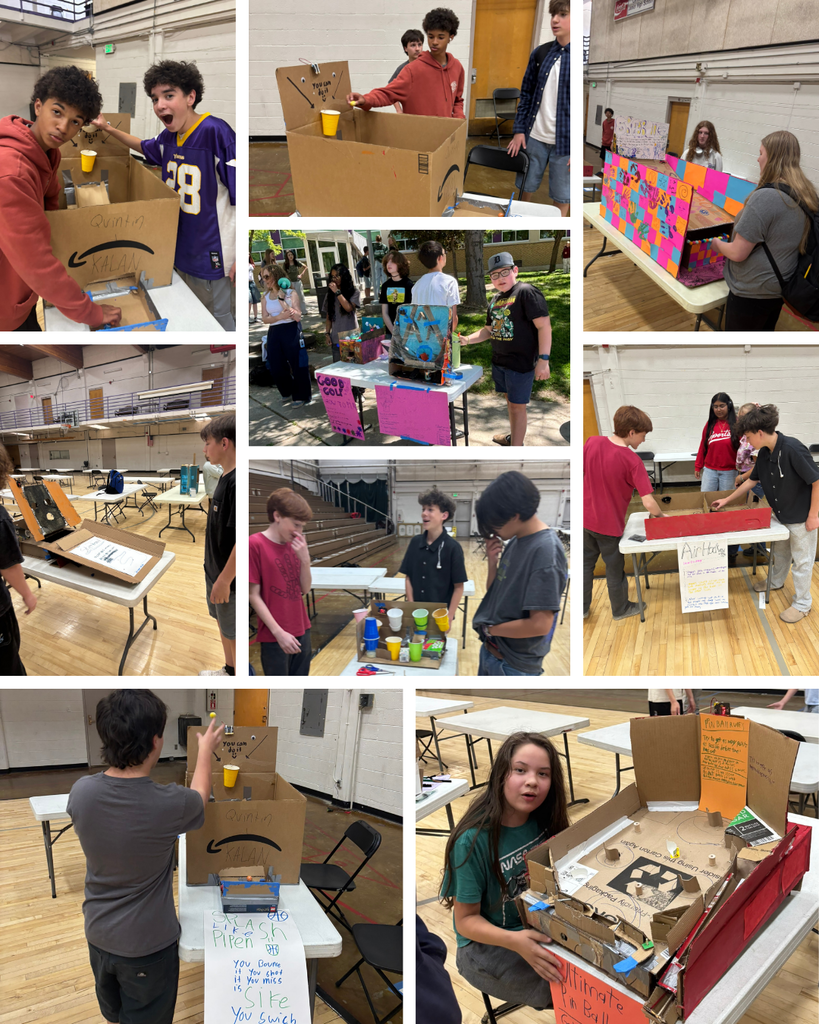 Students Playing Cardboard Carnival Games