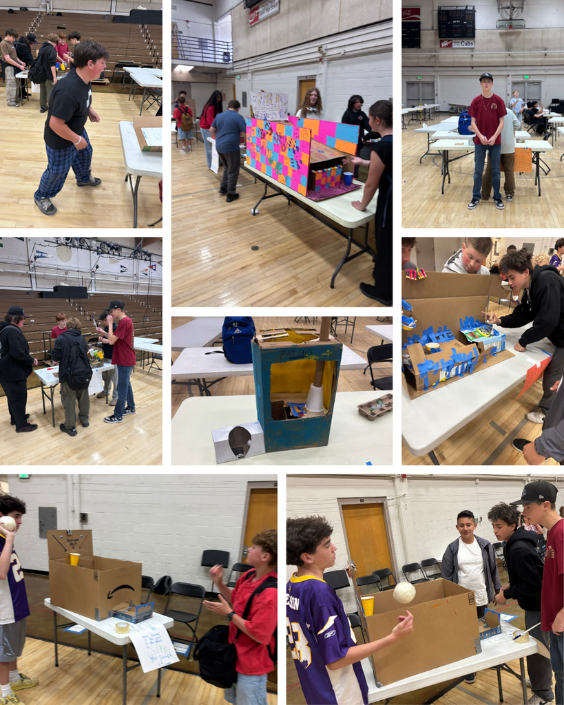 Students Playing Cardboard Carnival Games