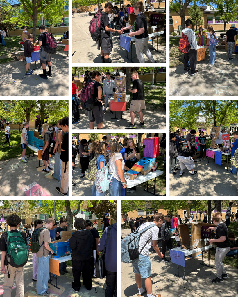 Students Playing Cardboard Carnival Games