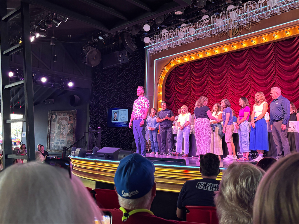 Mr. Rowly on stage at Lagoon.