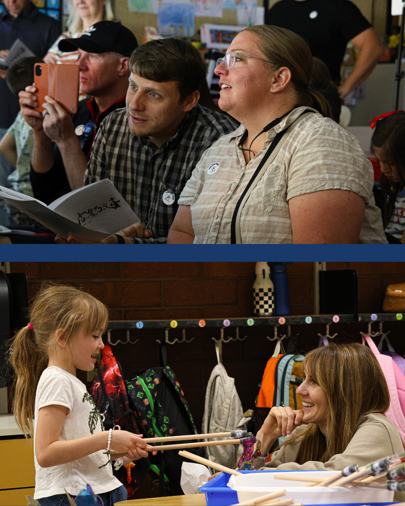 A collage of two photos during Stewart Elementary's Chinese Shadow Play.