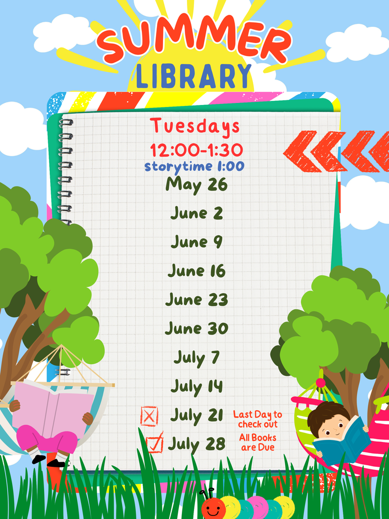 UPDATE!! New summer library schedule