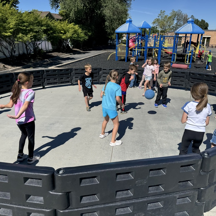 Kids playing Gagaball. 