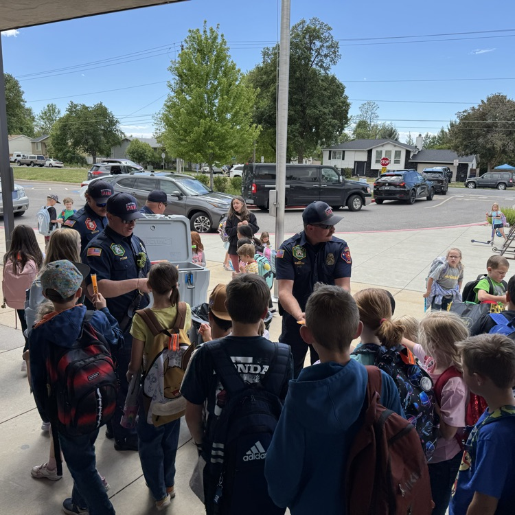 Kaysville Fire Dept. passing out popsicles to end the day  