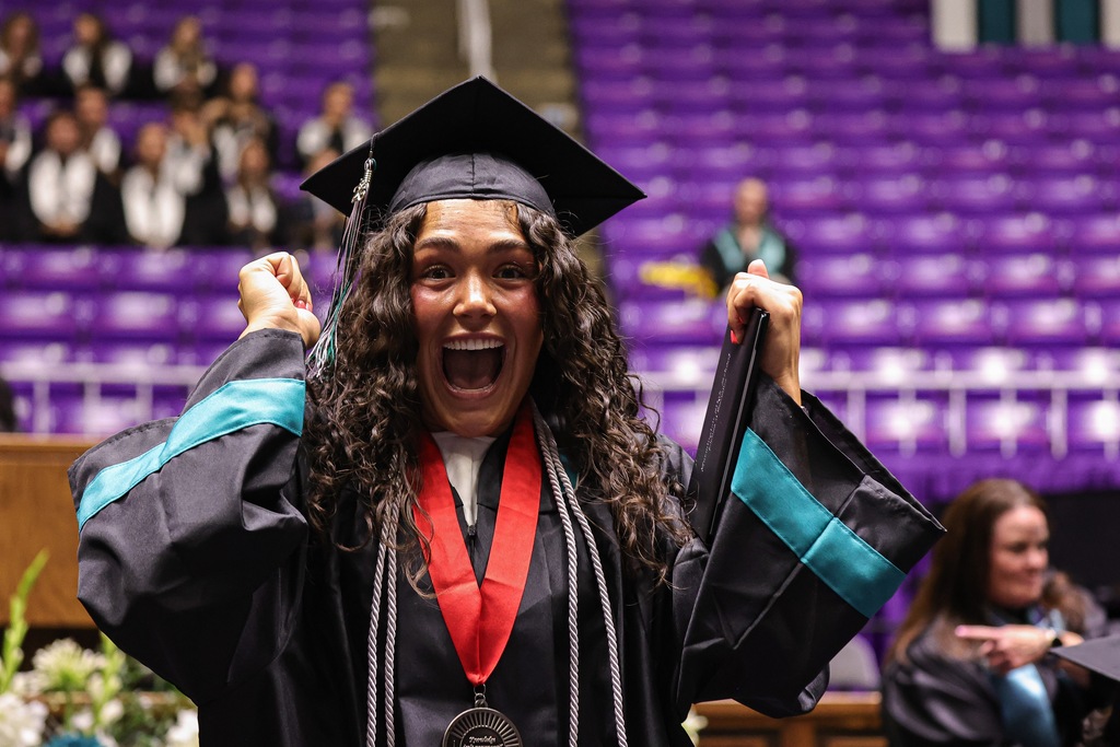 Farmington High graduate celebrates. 