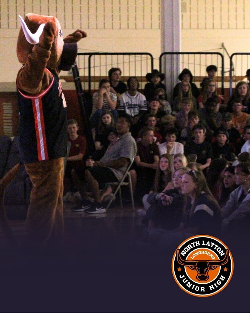 Leo the Longhorn at North Layton Jr High Assembly
