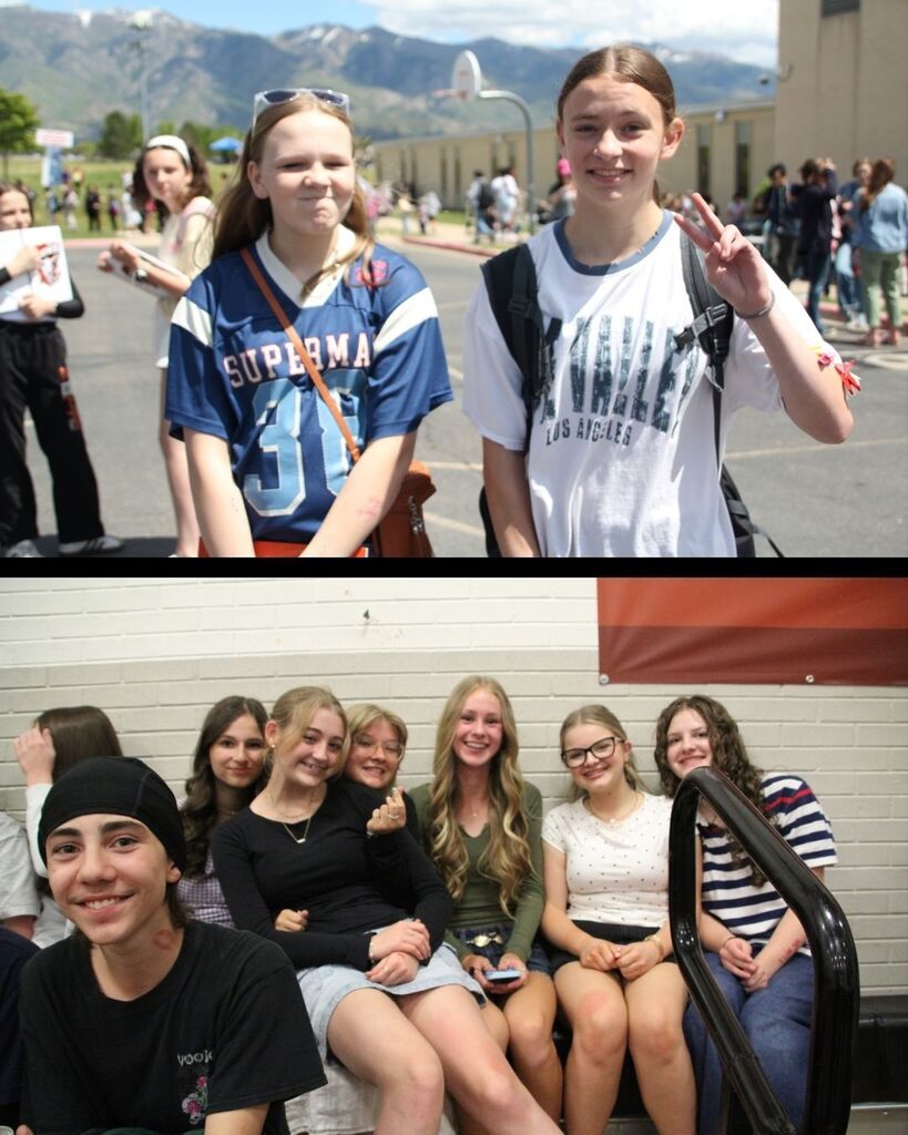 Students celebrating the end of the school year