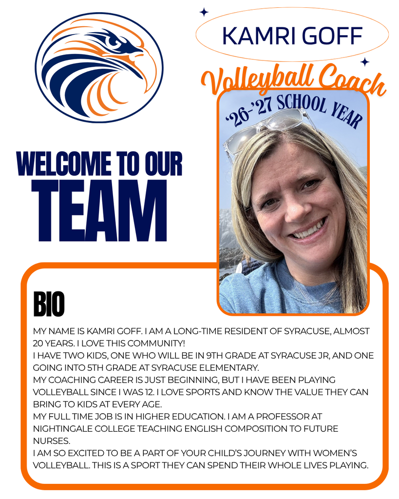 Welcome our new volleyball coach for the '26-'27 school year - Kamri Goff.