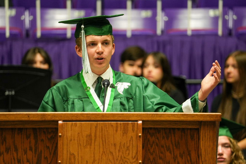 Clearfield High graduate speaks at graduation.