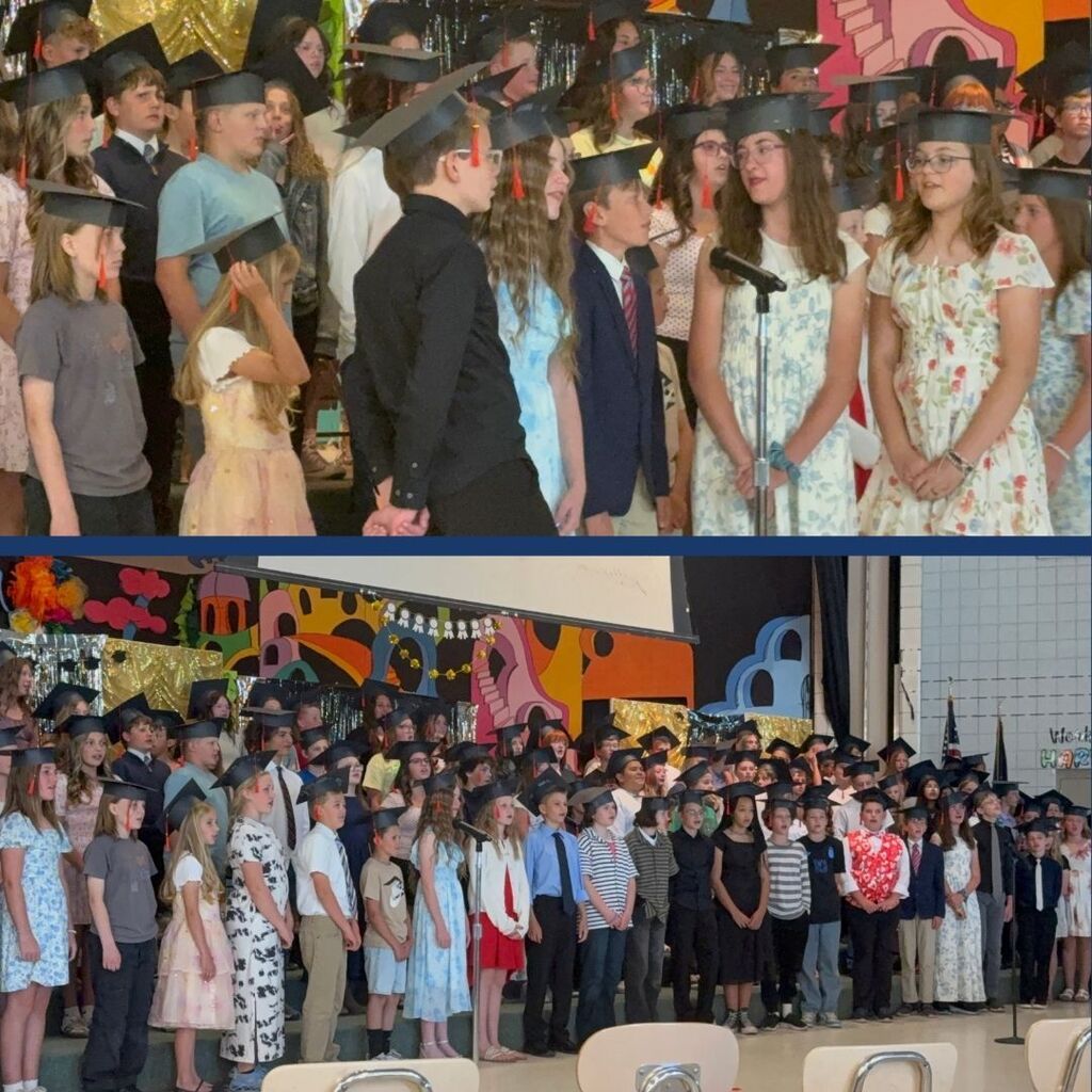 6th grade students at a graduation ceremony.