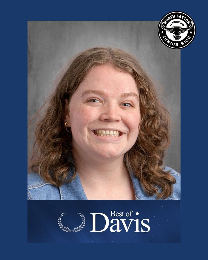 Teacher Savannah Rowley's school photo and the logo of Best of Davis