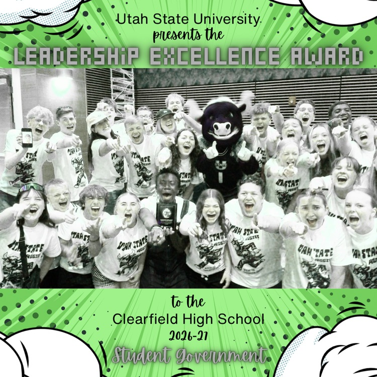Utah State University presented our Clearfield High school government with the Leadership Excellence award