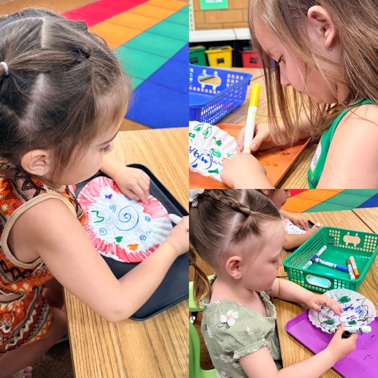 students completing an art activity after a read aloud