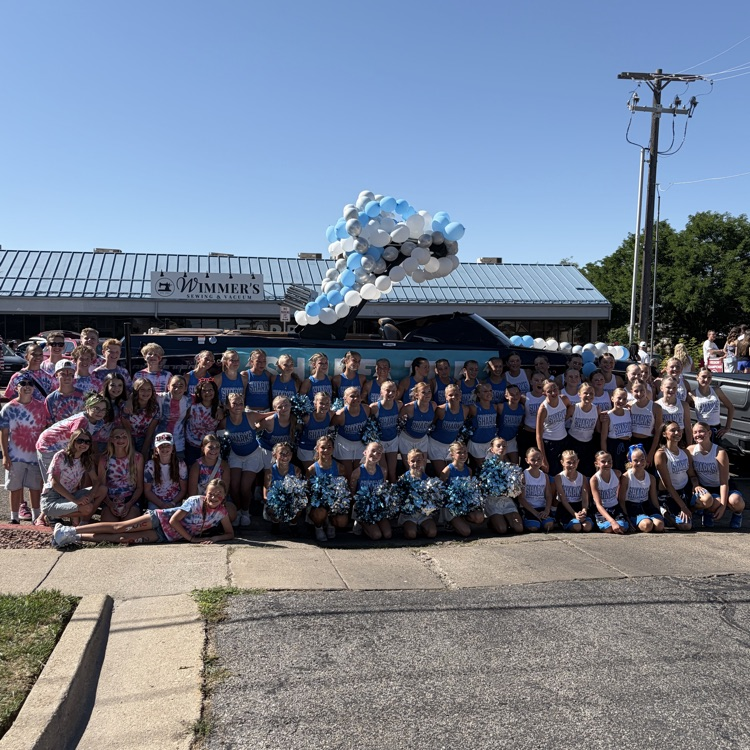 Shoreline Officers, Cheerleaders, and Dance Company before the Fourth of July parade