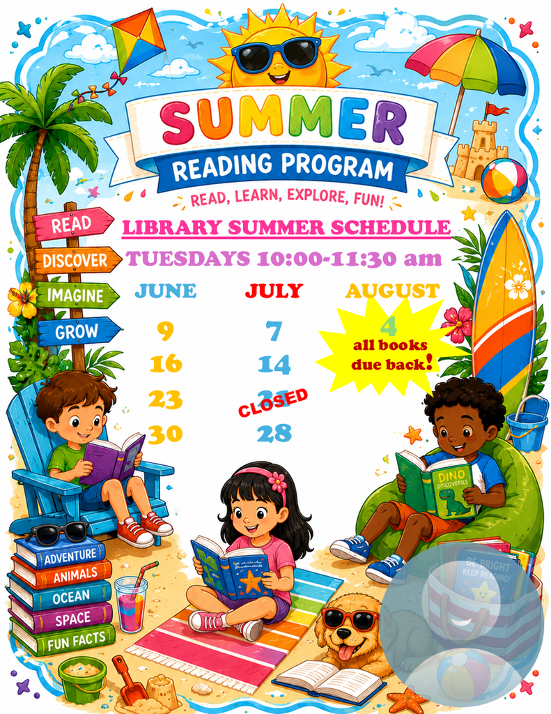 Open Library Schedule for Summer! (revised)