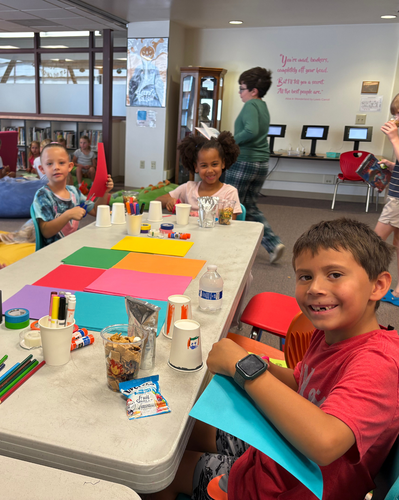 Students doing crafts.