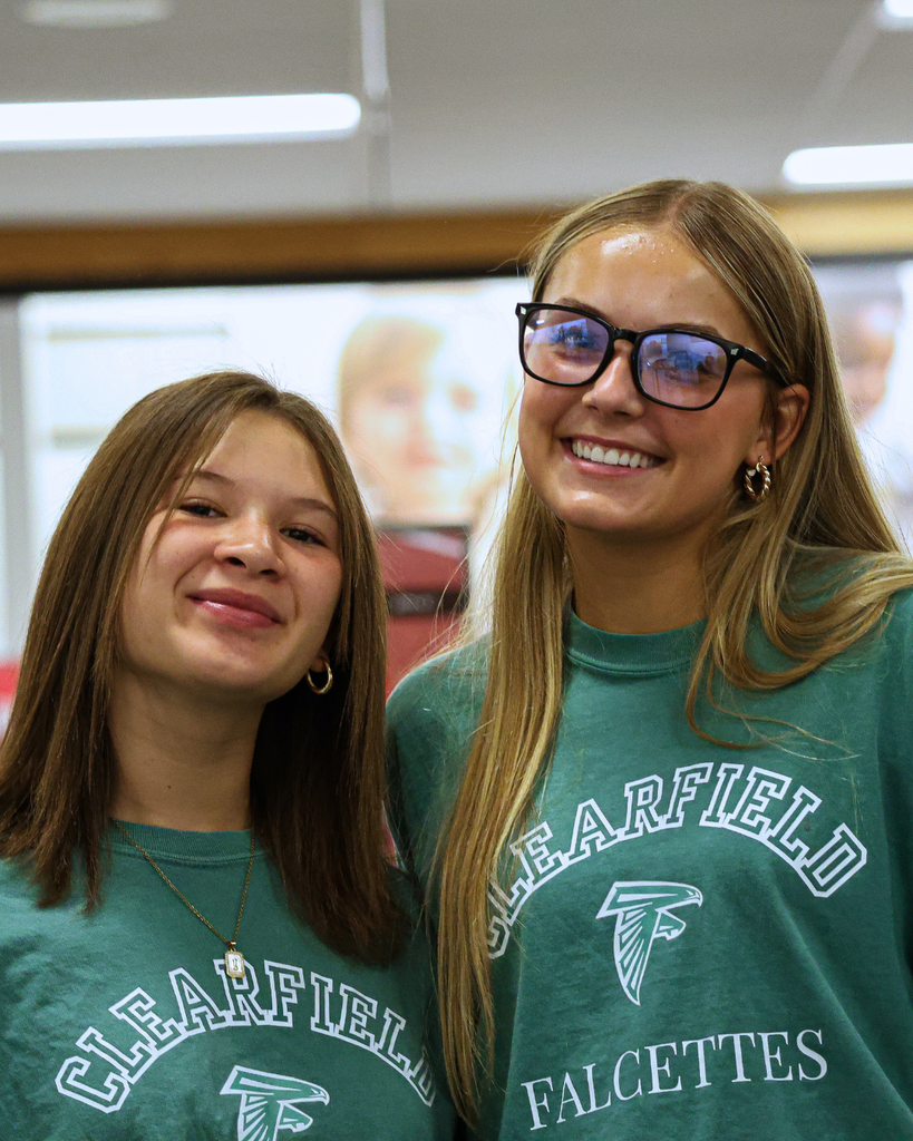 Two Clearfield High students smiling.