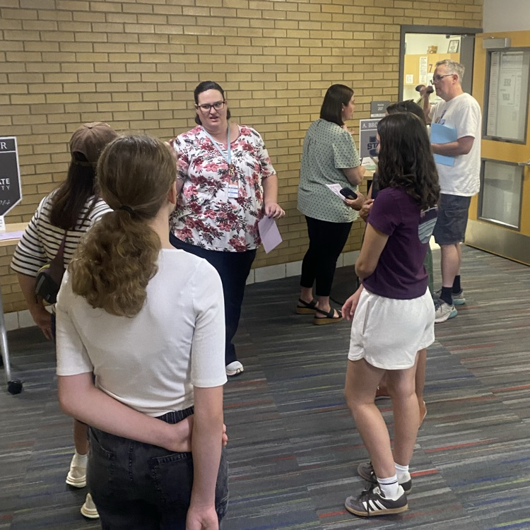 Students and teachers visiting