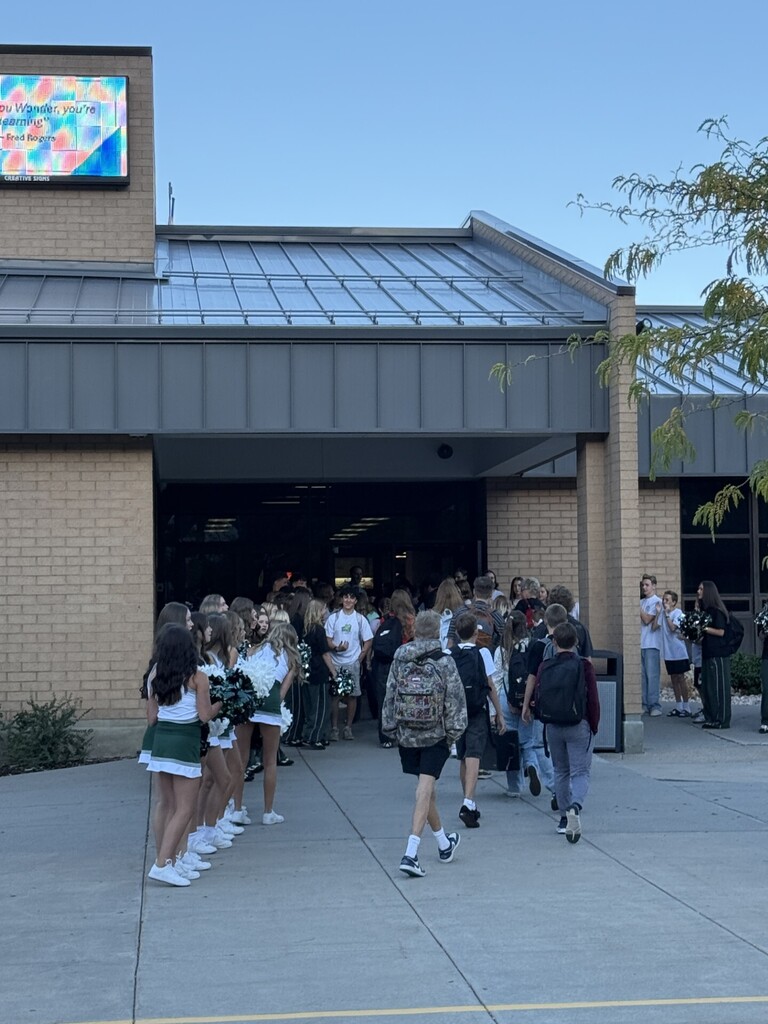 Another view of the students entering FJH on the first day of school.