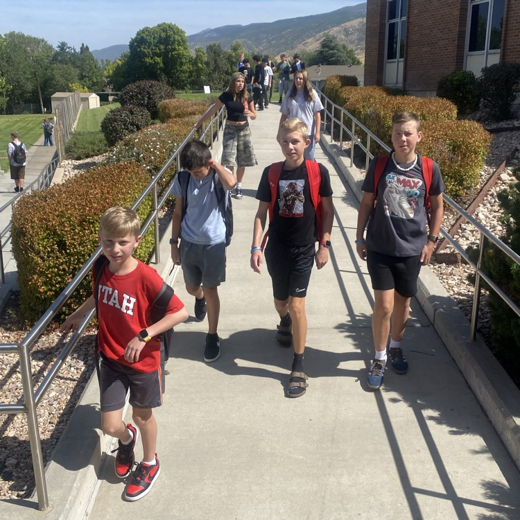 Students enjoying the outdoors during lunch