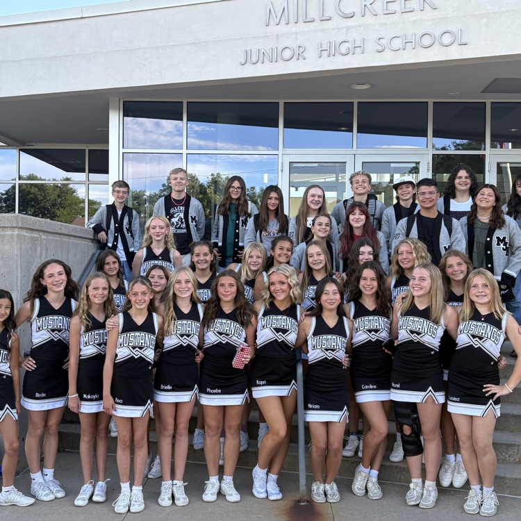 SBO’s and cheerleaders welcoming students on the first day of school