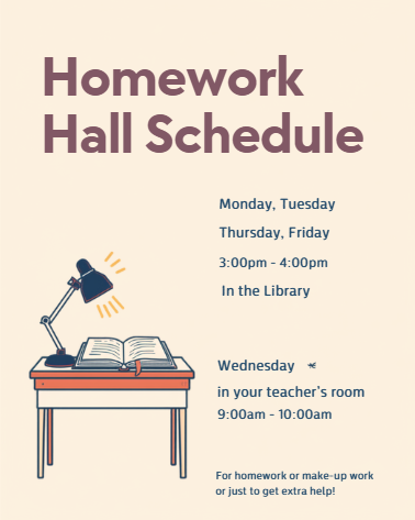 homework hall schedule