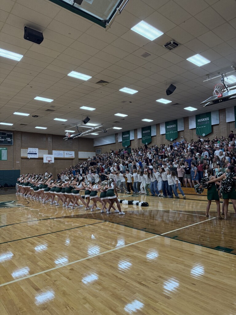 Our student body cheered with the cheerleaders at the assembly.