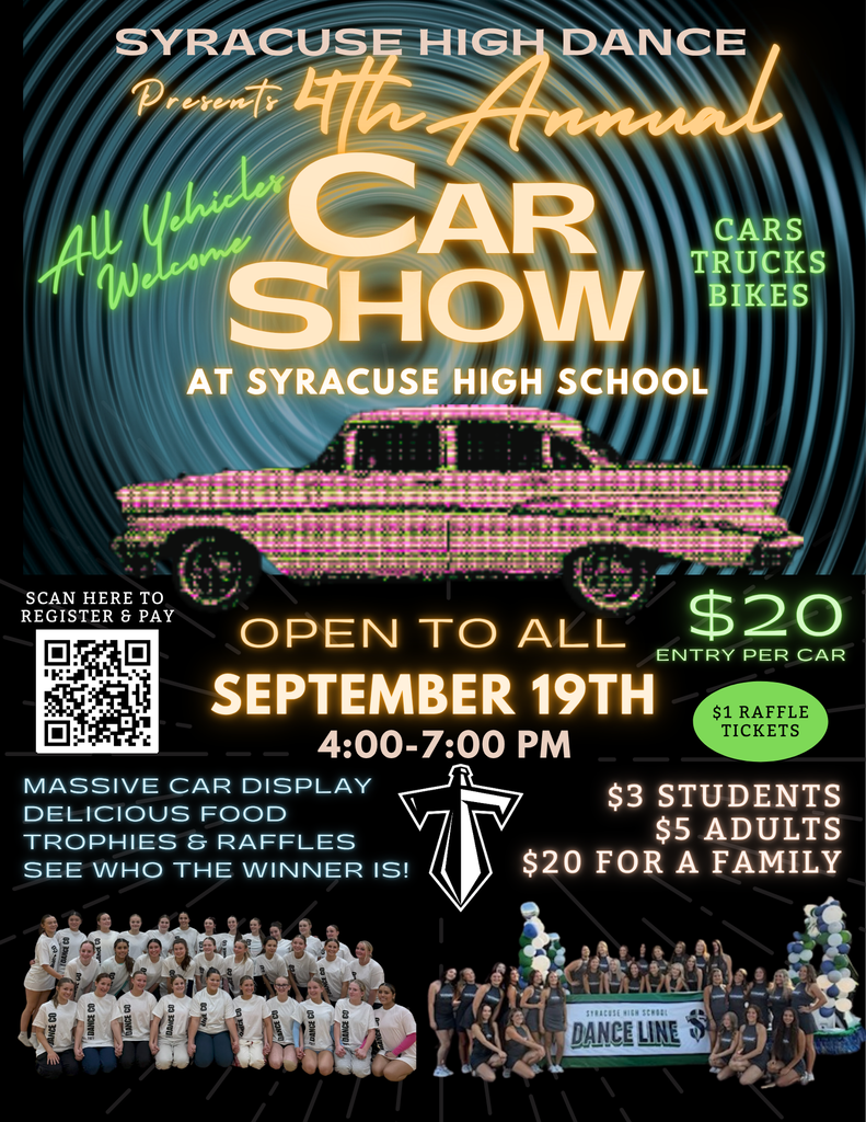 Syracuse High Dance Car Show September 19th 4-7pm