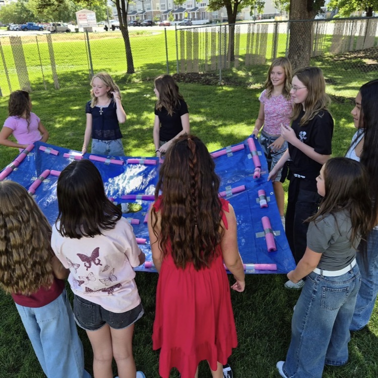 6th graders on first day of school playing games while building class community 
