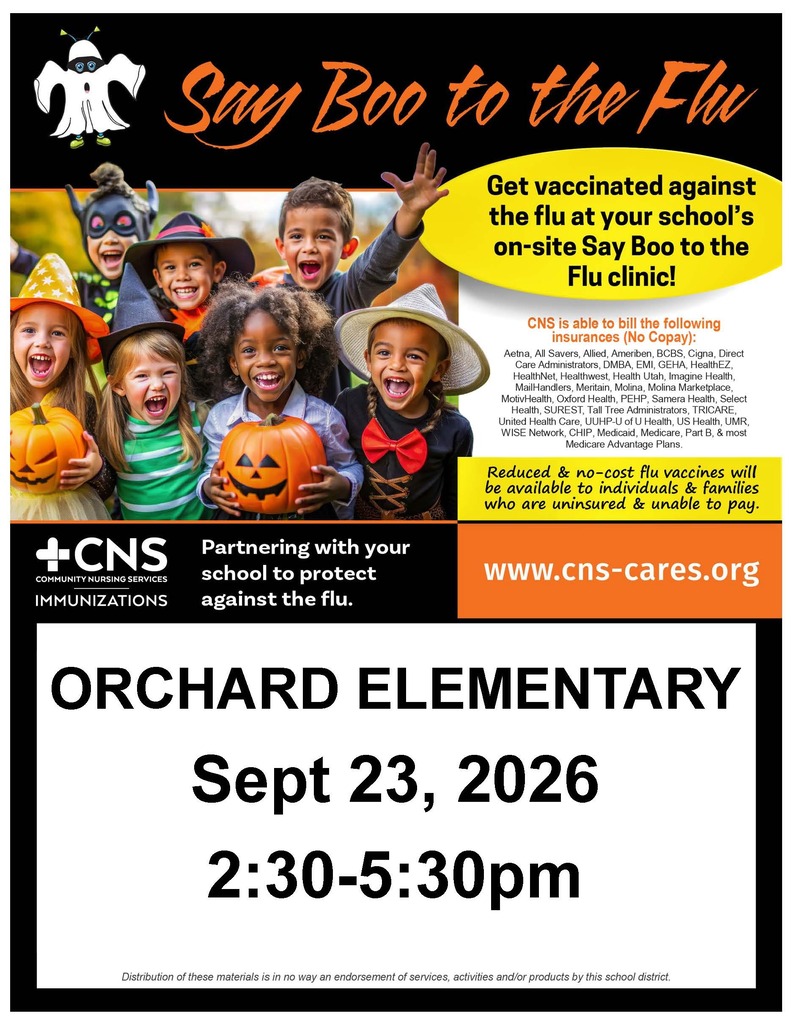 Boo to the Flu on Sept 23 from 2:30 to 5:30