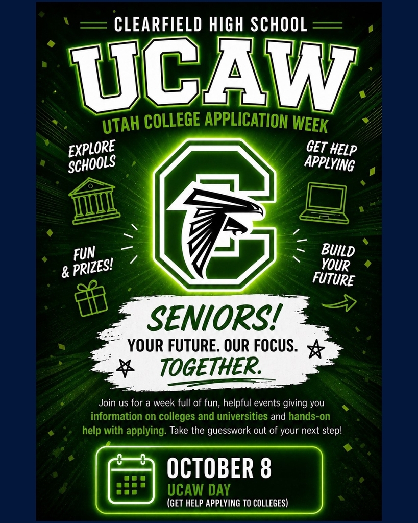 Utah College Application Week for seniors October 5-9. Apply to colleges on October 8th