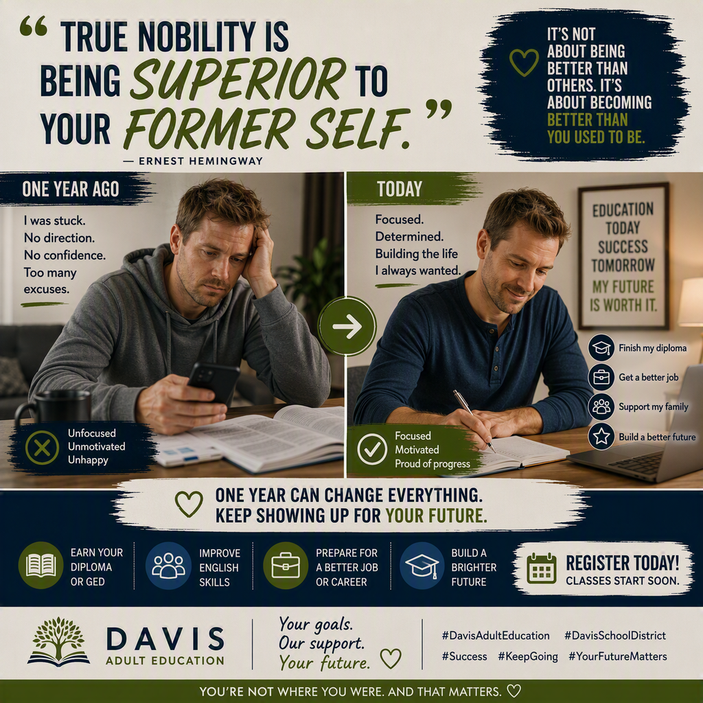 Hemingway. True nobility is being superior to your former self.