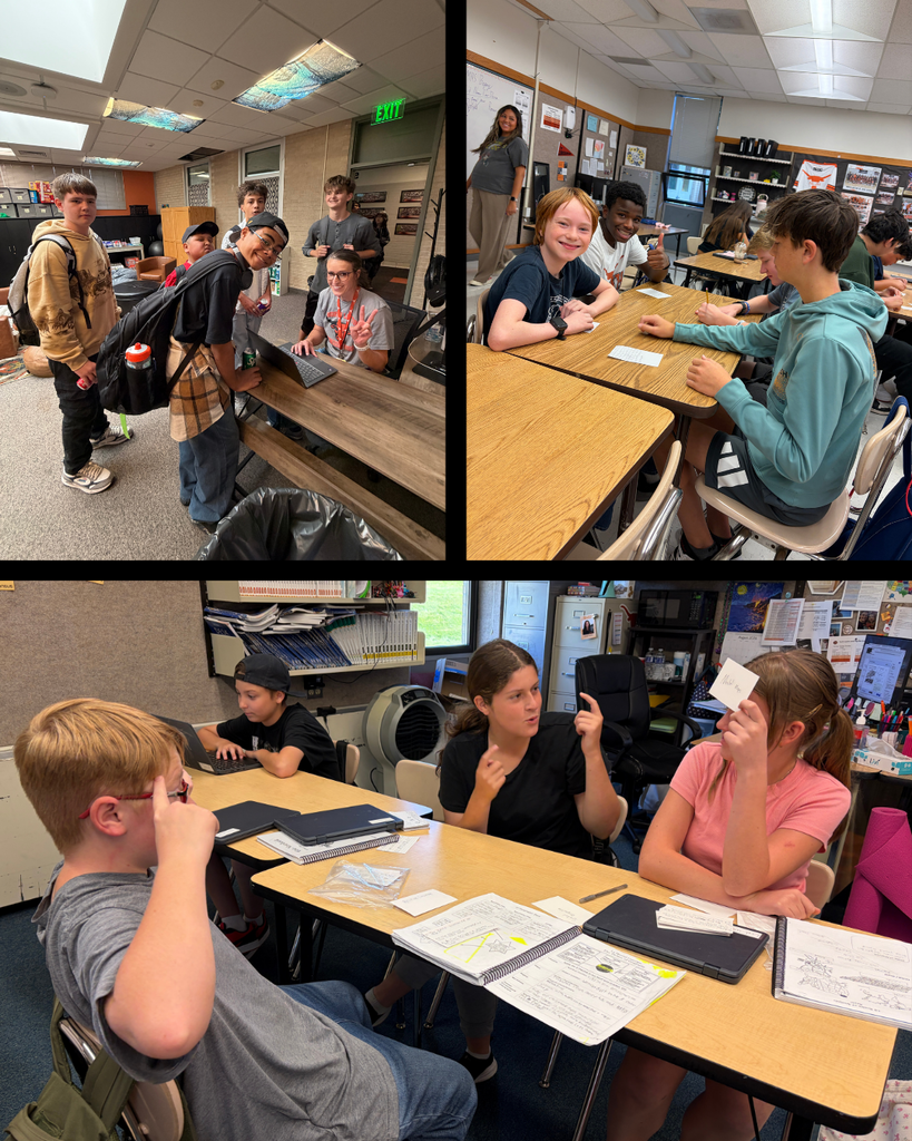 Students in different classes working on different activities.