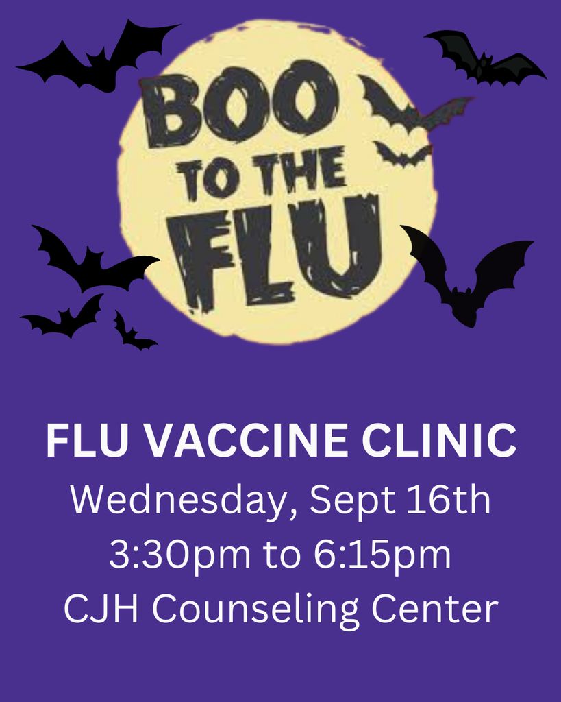 Boo to the Flu Wednesday Sept 16th from 3:30 to 6:15pm