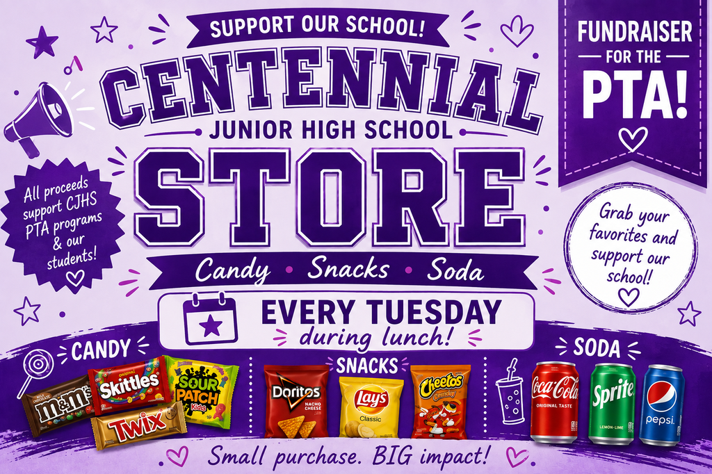 PTSA Thunder Store every tuesday during lunch. Candy, Snacks, and Soda available for purchase