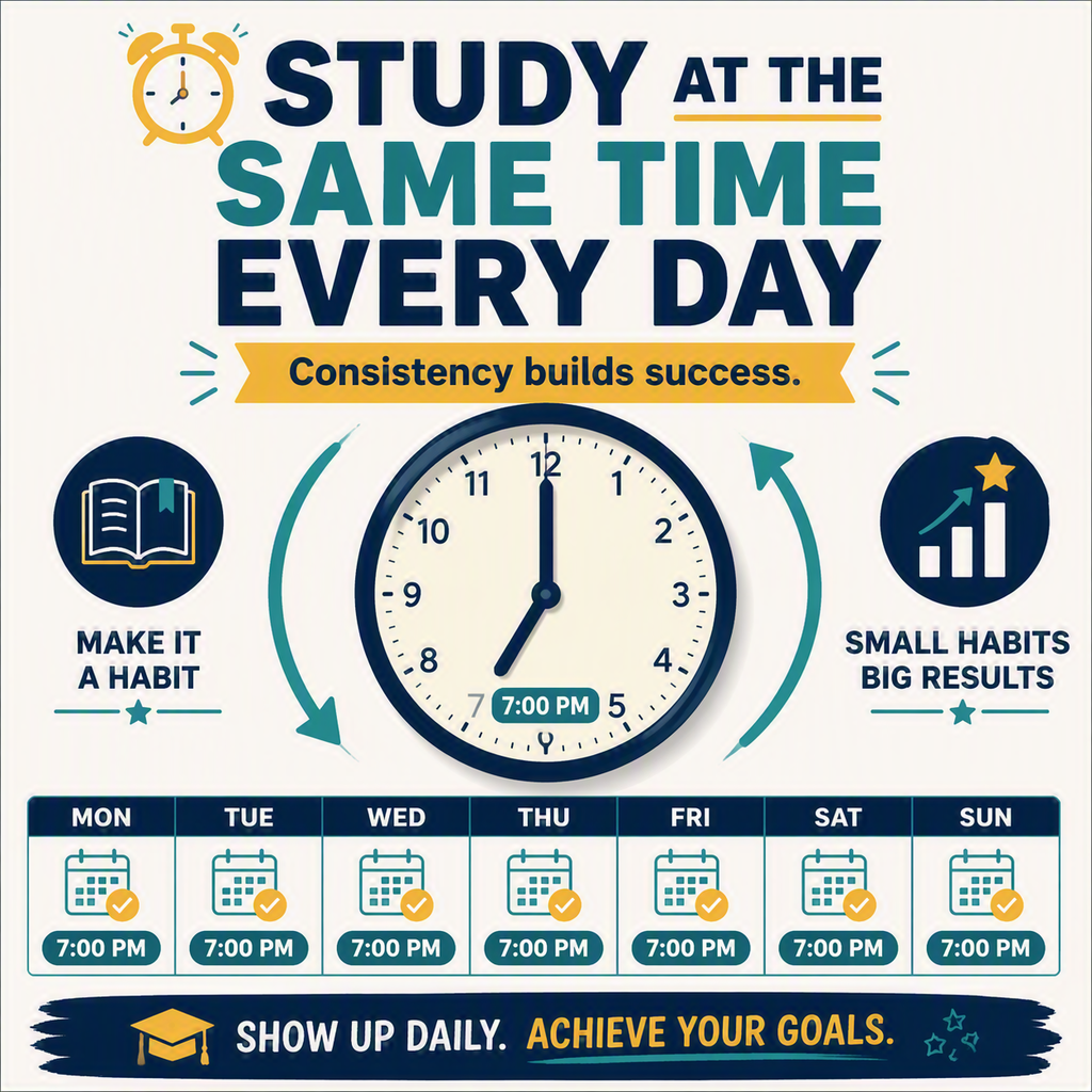 Study at the Same Time Every Day