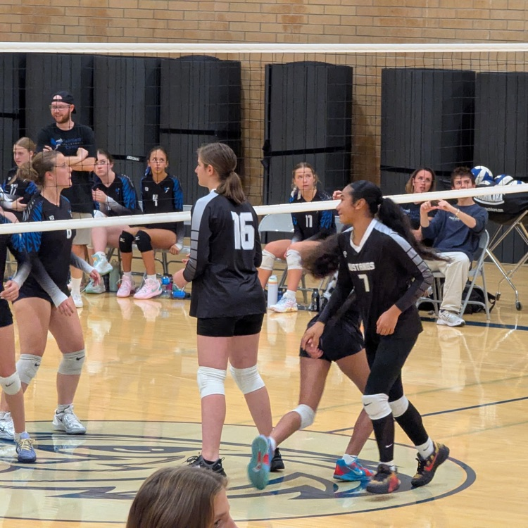 girls playing volleyball 