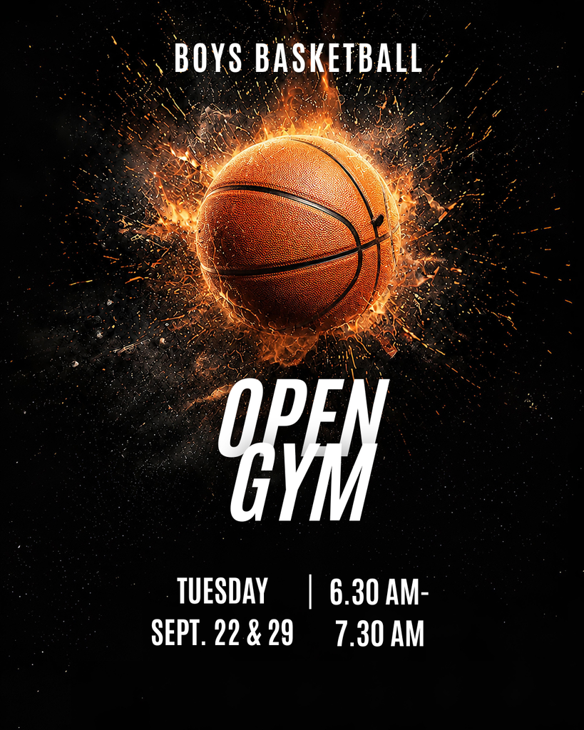 image of a basketball boys basketball open gym tuesday, sept. 22 & 29 6:30 am-7:30 am
