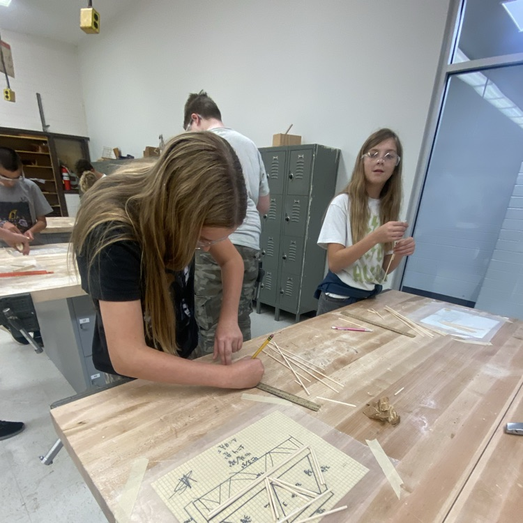 students building bridges