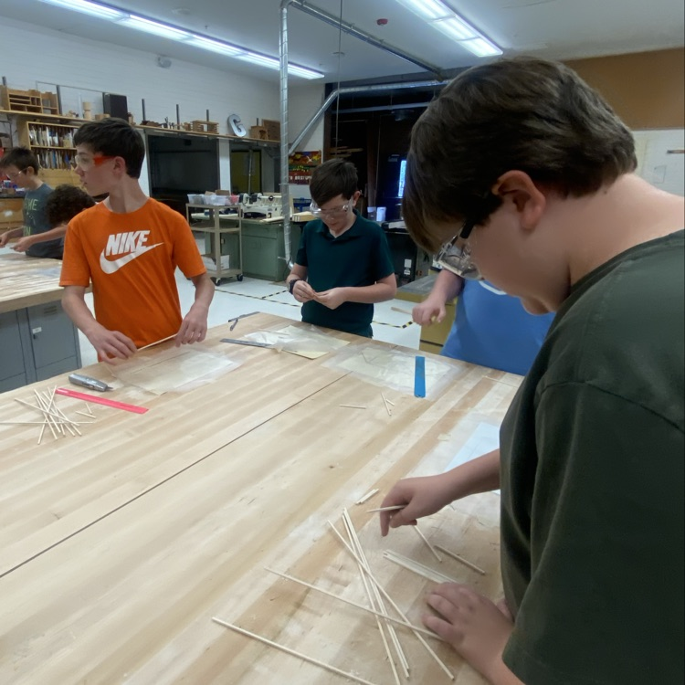 students building bridges