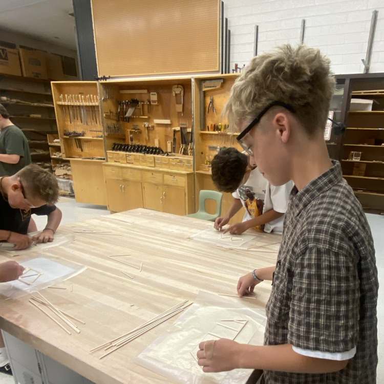 students building bridges