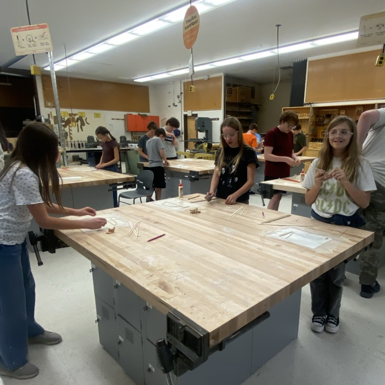 students building bridges
