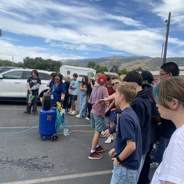 students preparing for the rocket launch