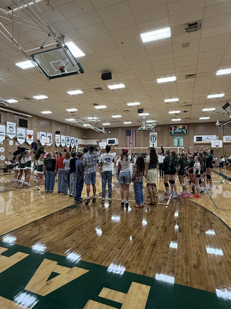 Getting amped up for the volleyball game!